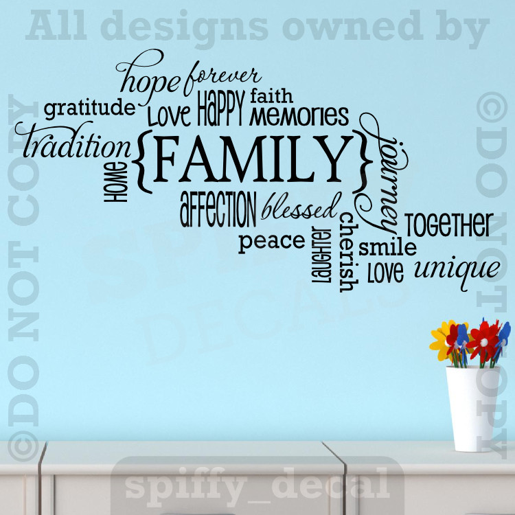 Family Memories Love Home Happy Smile Quote Wall Decal Vinyl Decor Sticker Art