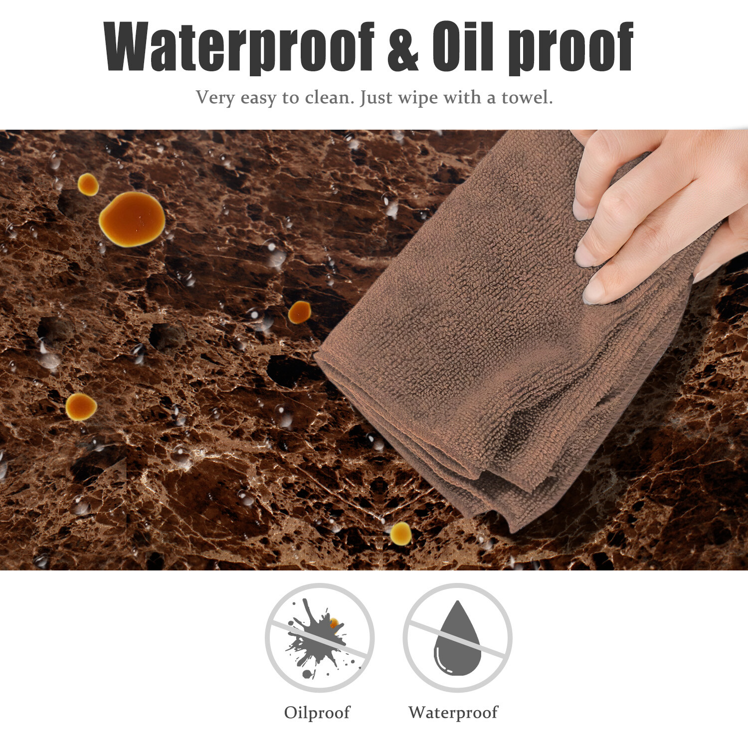 Marble Contact Paper Oil-proof Wallpaper Film PVC Self-Adhesive Granite Sticker