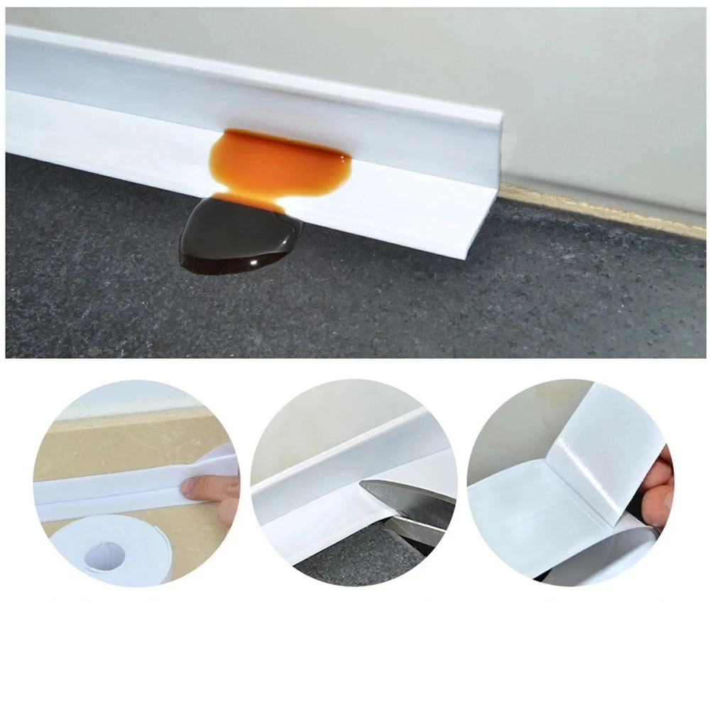 1Pc Bathroom Waterproof Wall Stickers Sealing Tapes PVC Adhesive Sealing Strips