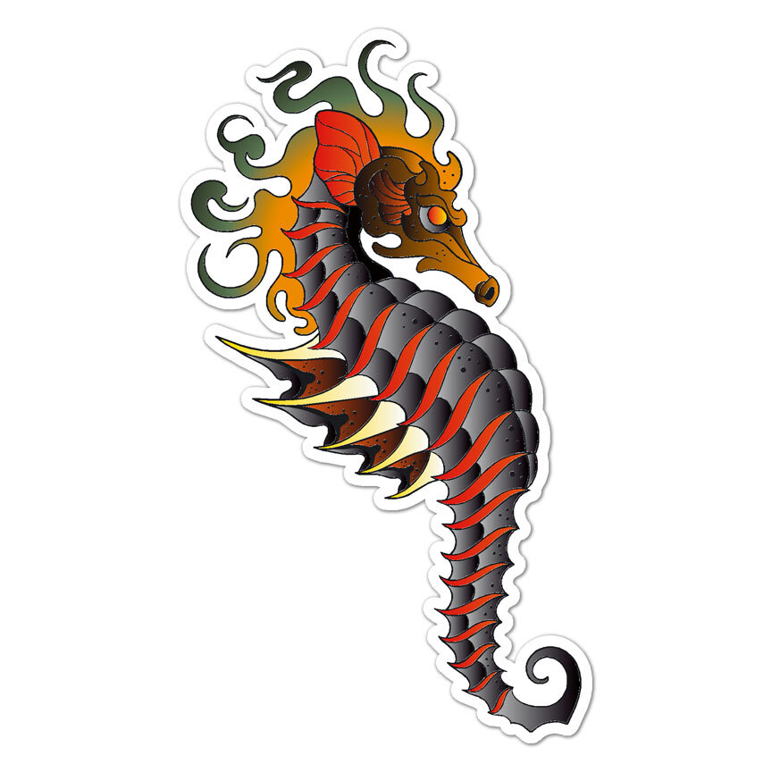 Seahorse, Vinyl Decal Sticker, Indoor Outdoor, 3 Sizes, #9169