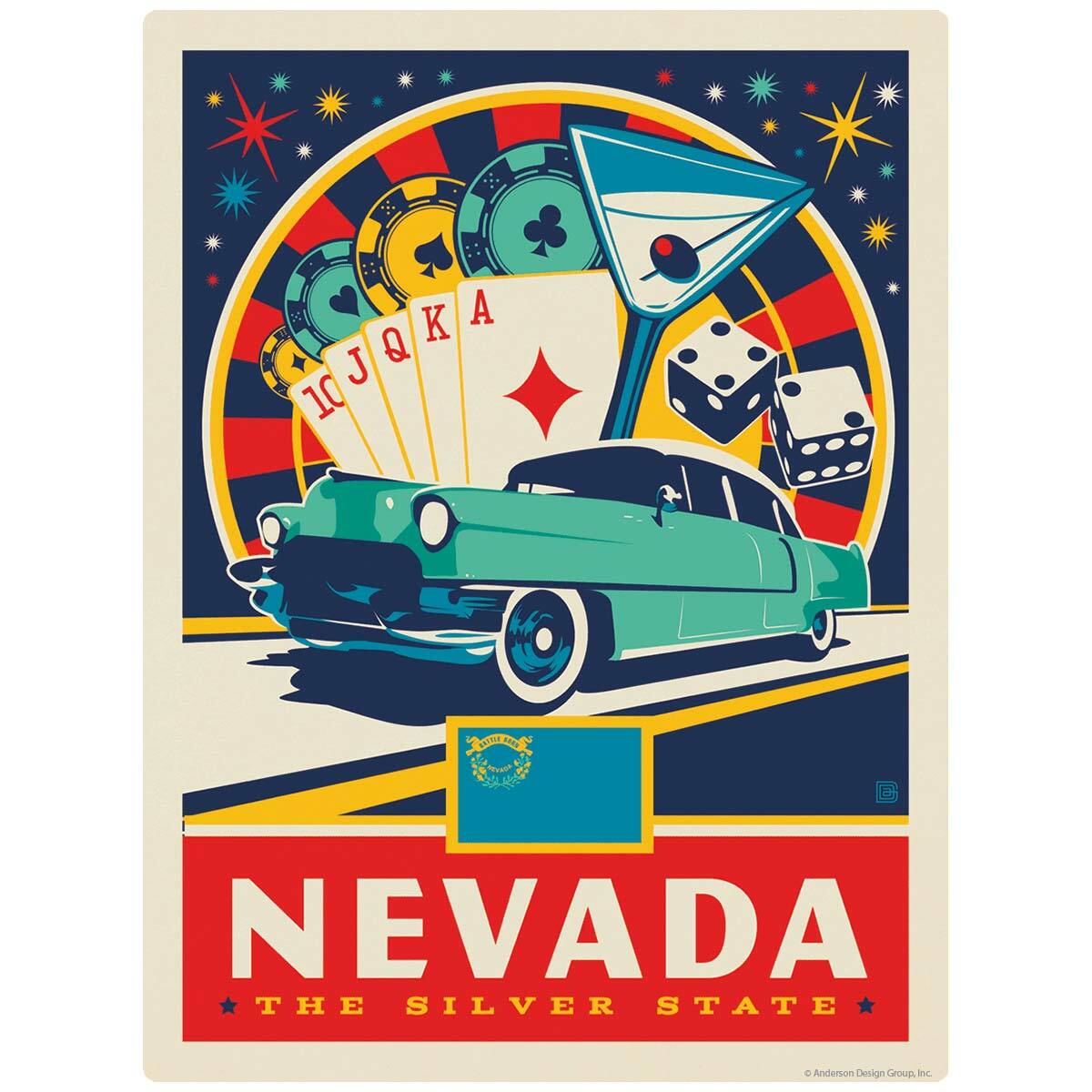 Nevada Silver State Casino Decal Peel and Stick Decor