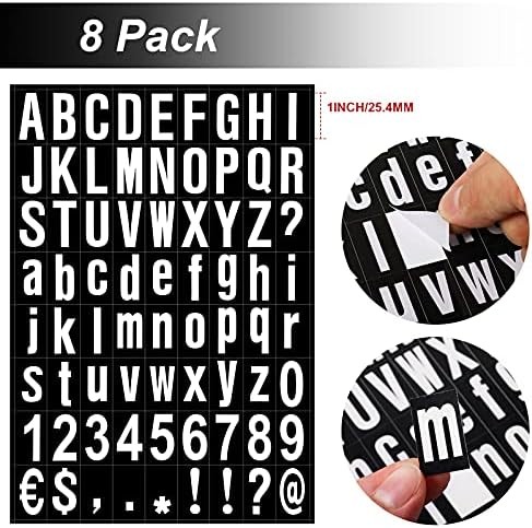 8 Sheets Mailbox Numbers Sticker, Self-Adhesive Vinyl Letters Numbers Kit for Ma