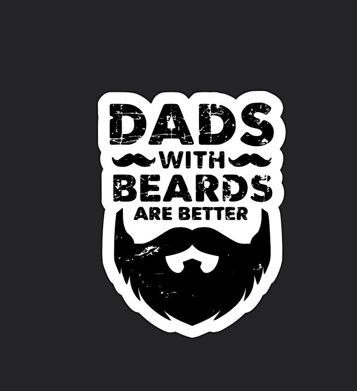 New 3” Tall Dads With Beards Vinyl Decal Sticker For Stanley Cups Fathers Day