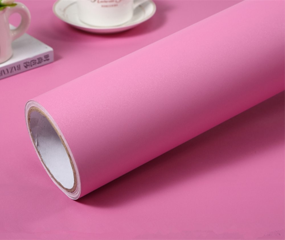 Temall Solid Color Frosted Paper Self Adhesive Wallpaper Waterproof Shelf Dra…