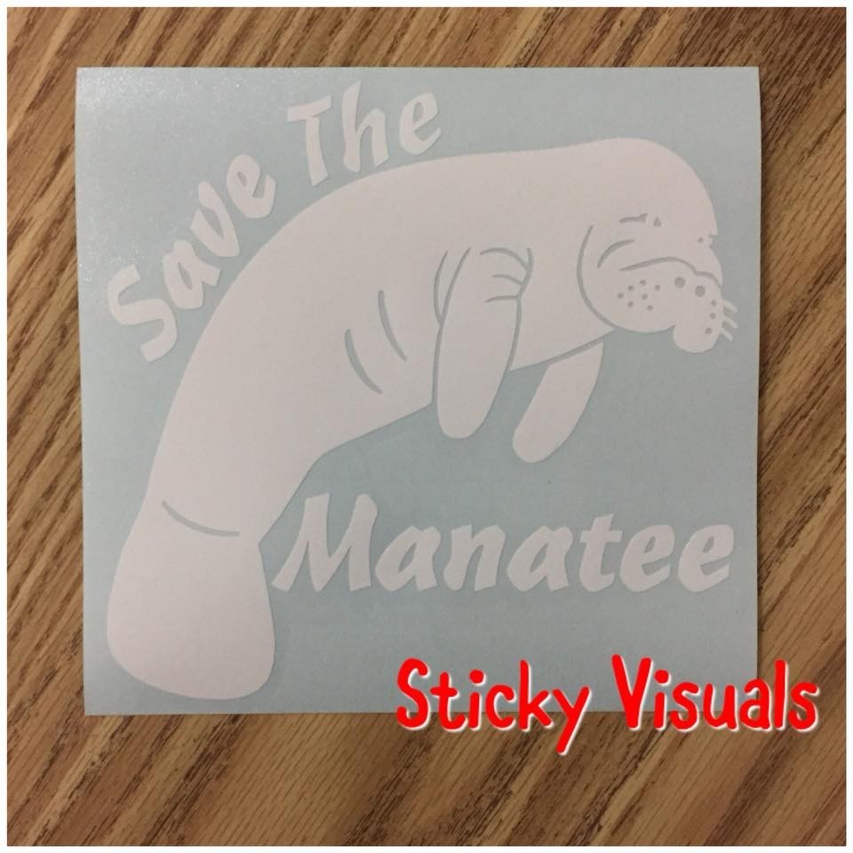 Save The Chubby Mermaids Manatee Window Decal Sticker Pick Your Color
