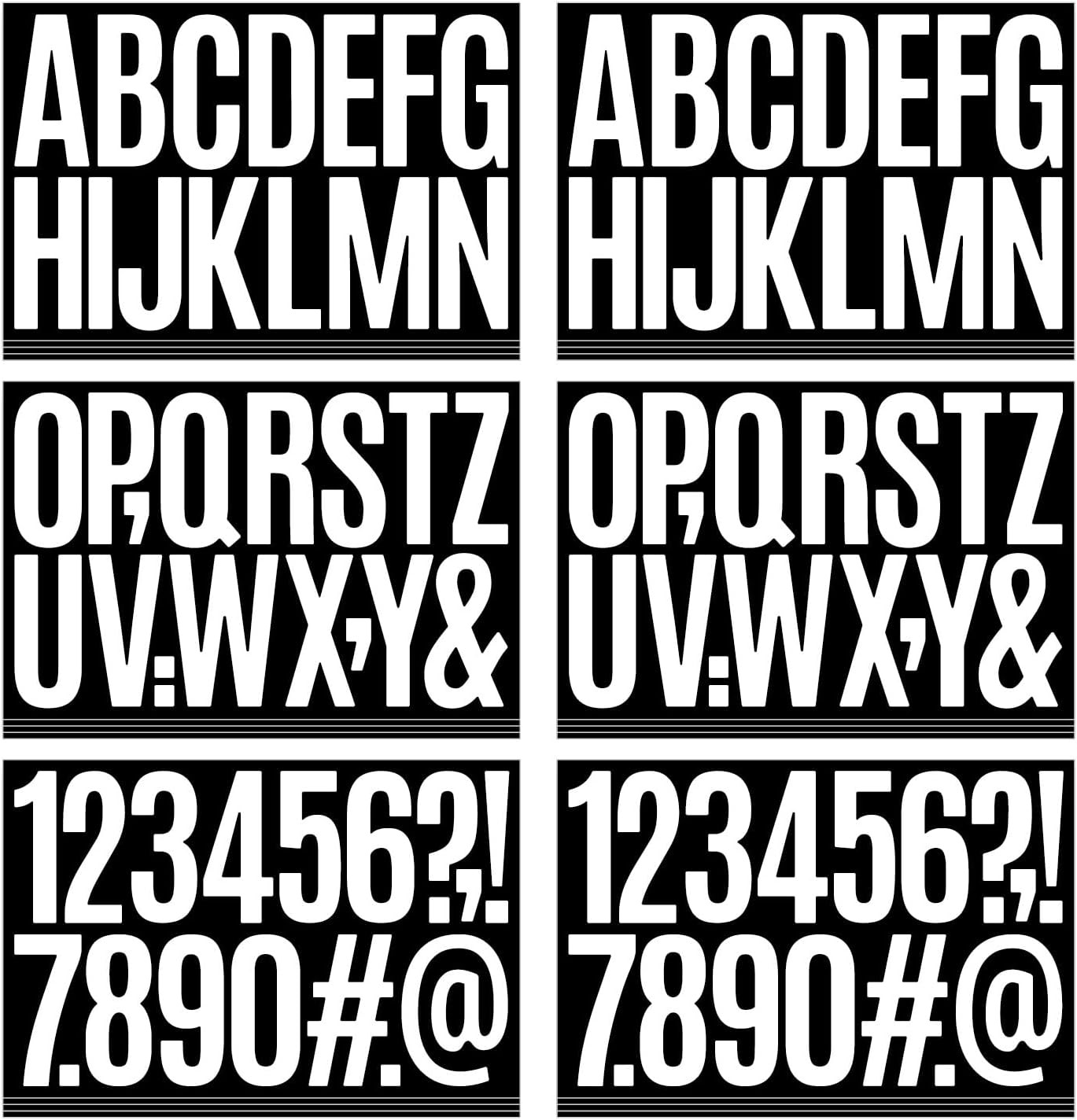 9 Sheets 3" White Vinyl Letters & Numbers Kit, Self-Adhesive for Mailbox & Signs