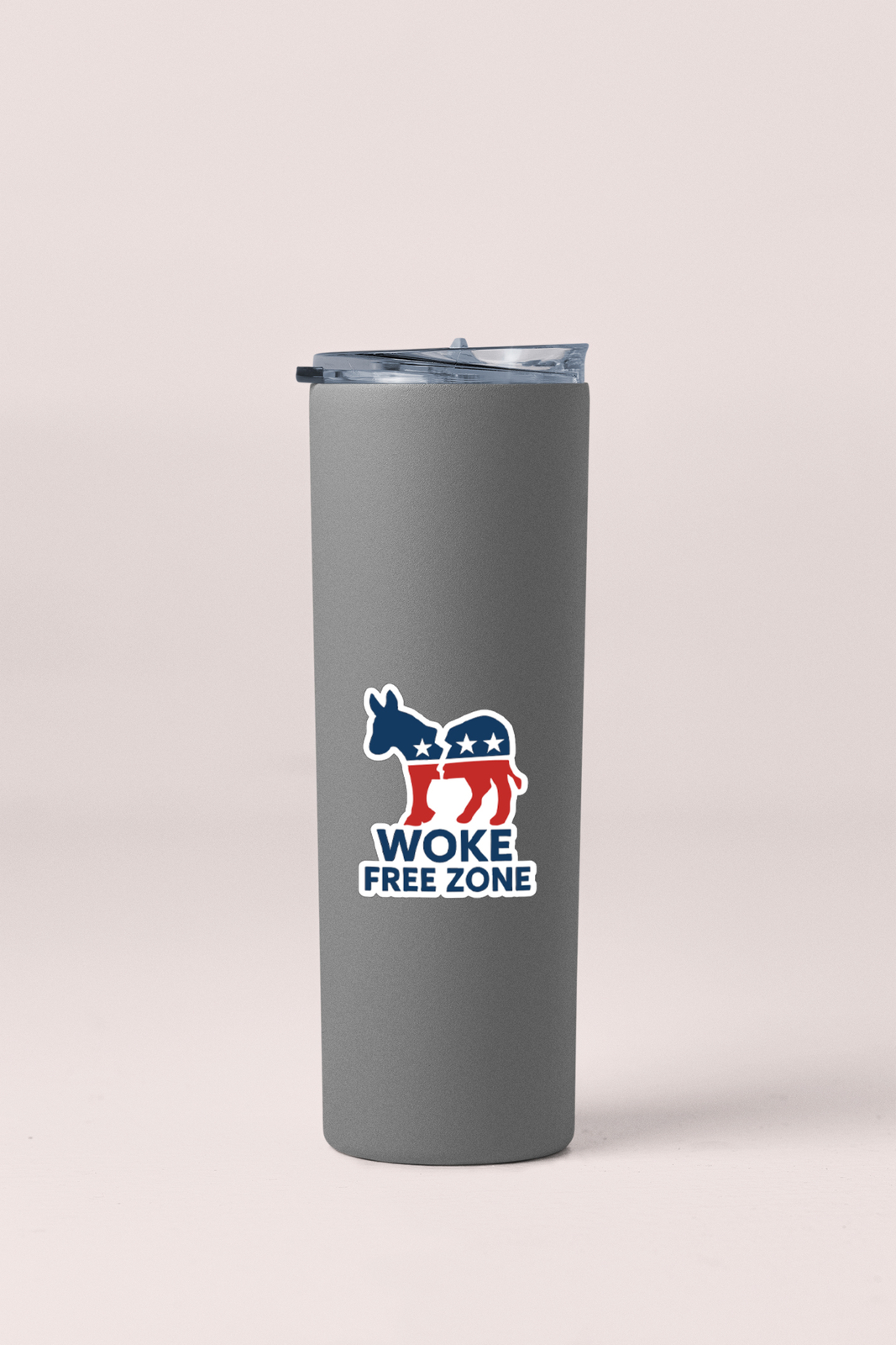 Woke Free Zone Sticker Broken Democrat Donkey Decal for Conservative Laptops