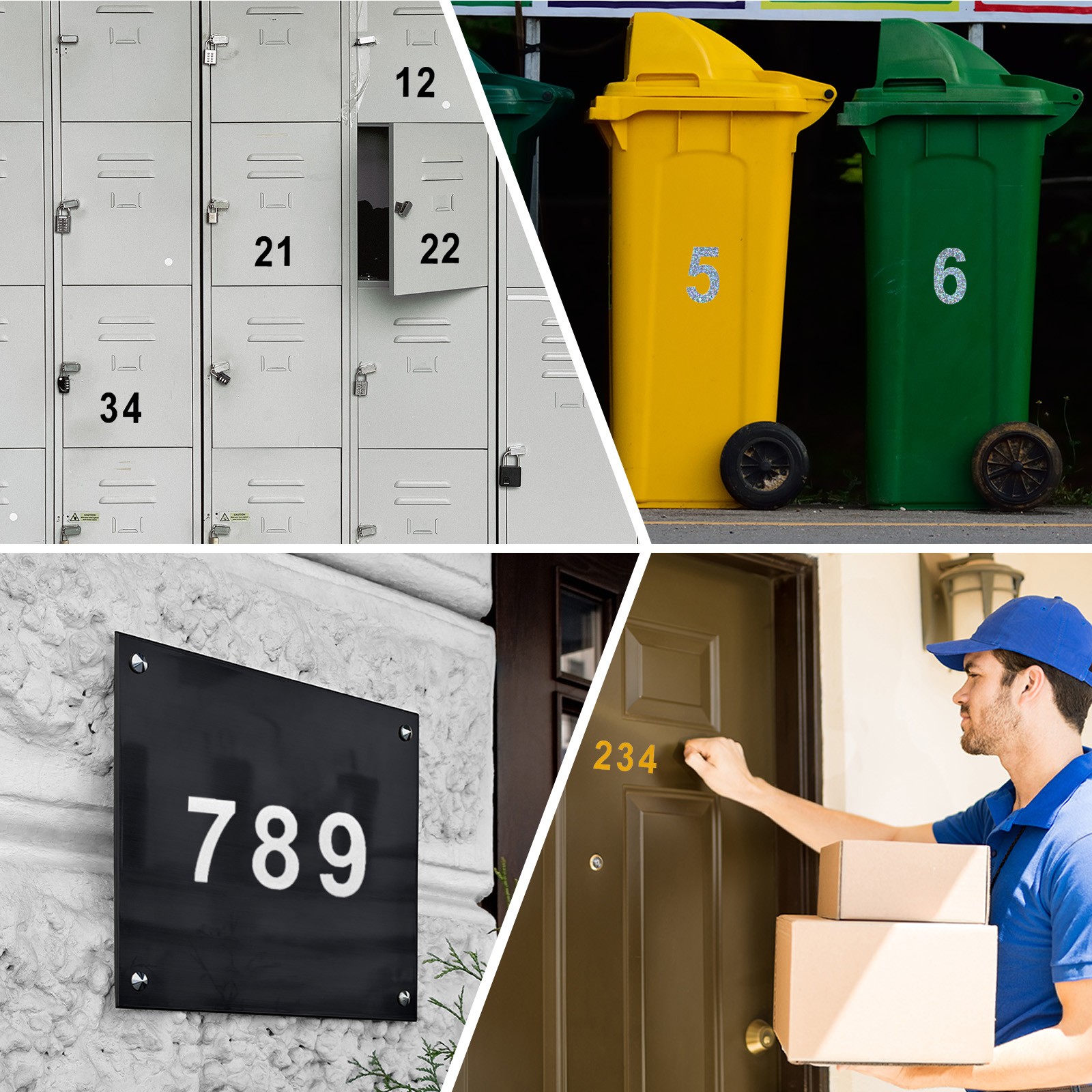 Reflective Mailbox Numbers, 3 Sets 2 Inch Waterproof Red Numbers Stickers