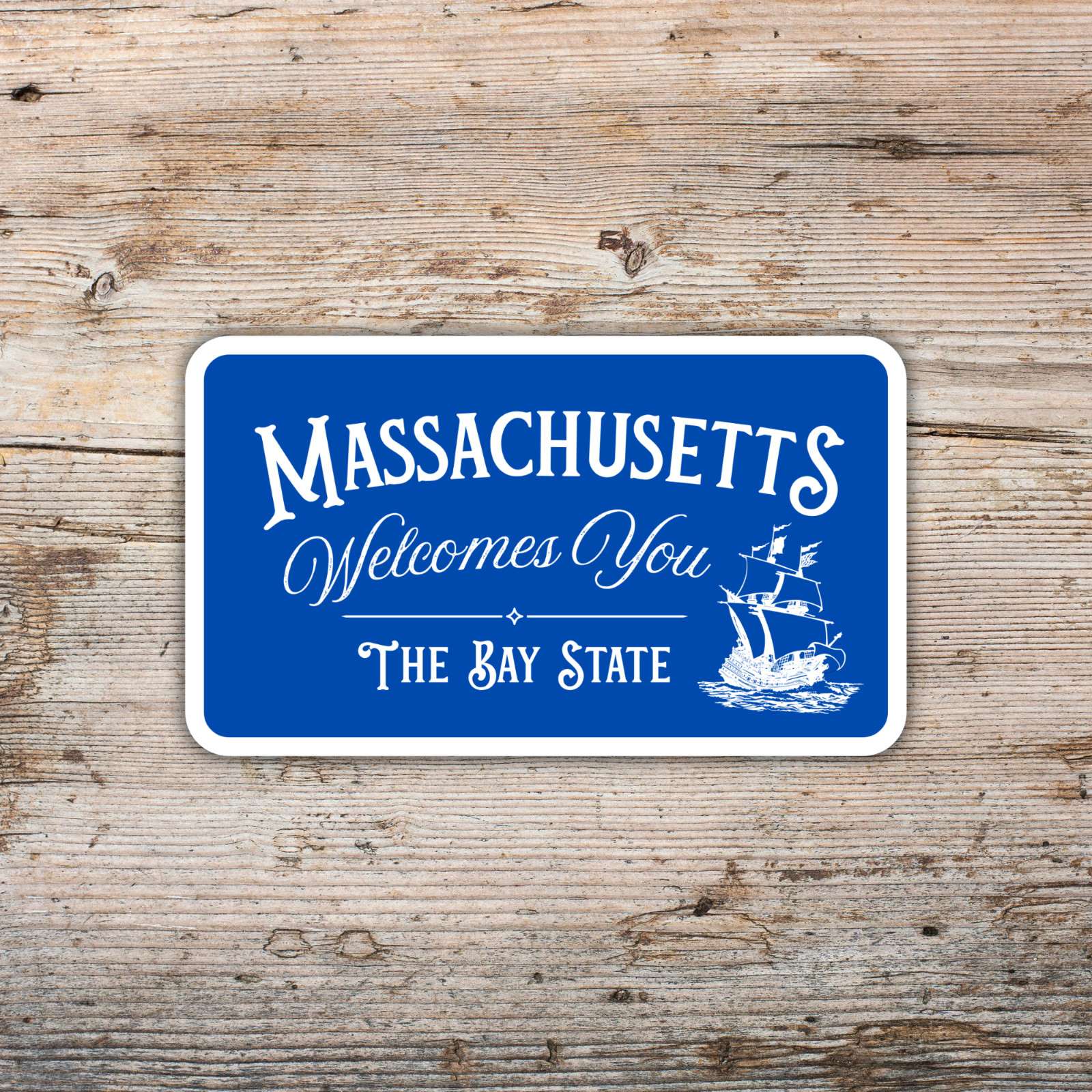Welcome to Massachusetts Sticker The Bay State Vinyl Waterproof Decal