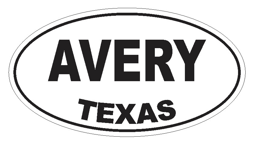 Avery Texas Oval Bumper Sticker or Helmet Sticker D3124 Euro Oval