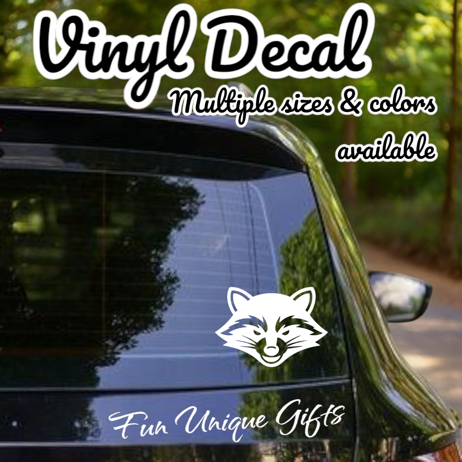 Raccoon Face Vinyl Decal Sticker -Multiple Colors & Sizes- SHIPS FREE!