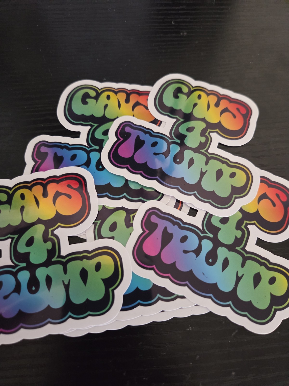 10x 6x 2x Gays for Trump Stickers America Holographic USA Cell Laptop Skate 4