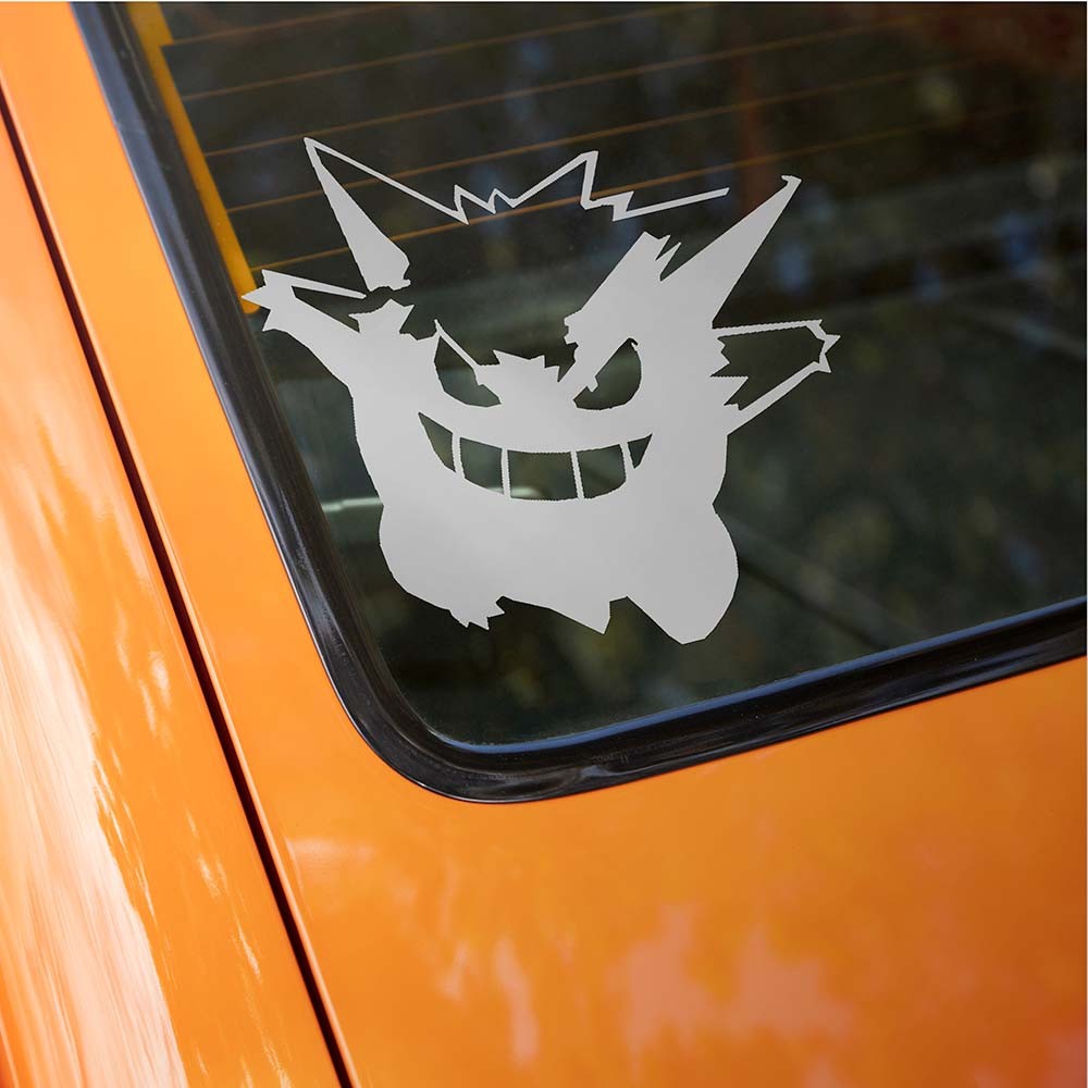 Gengar Shadow Decal – Contour Cut Vinyl Sticker | Ghost Pokémon Silhouette Car