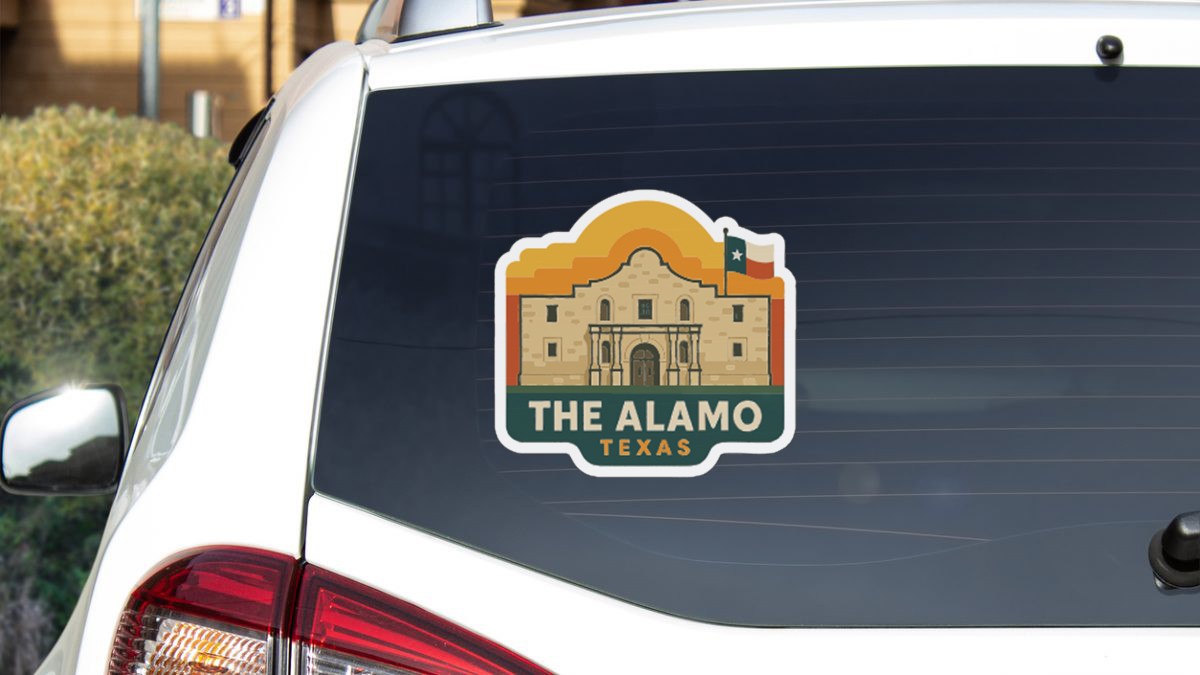 Alamo Texas Sticker Decal Vinyl Die-Cut Symbolic Landmark Design