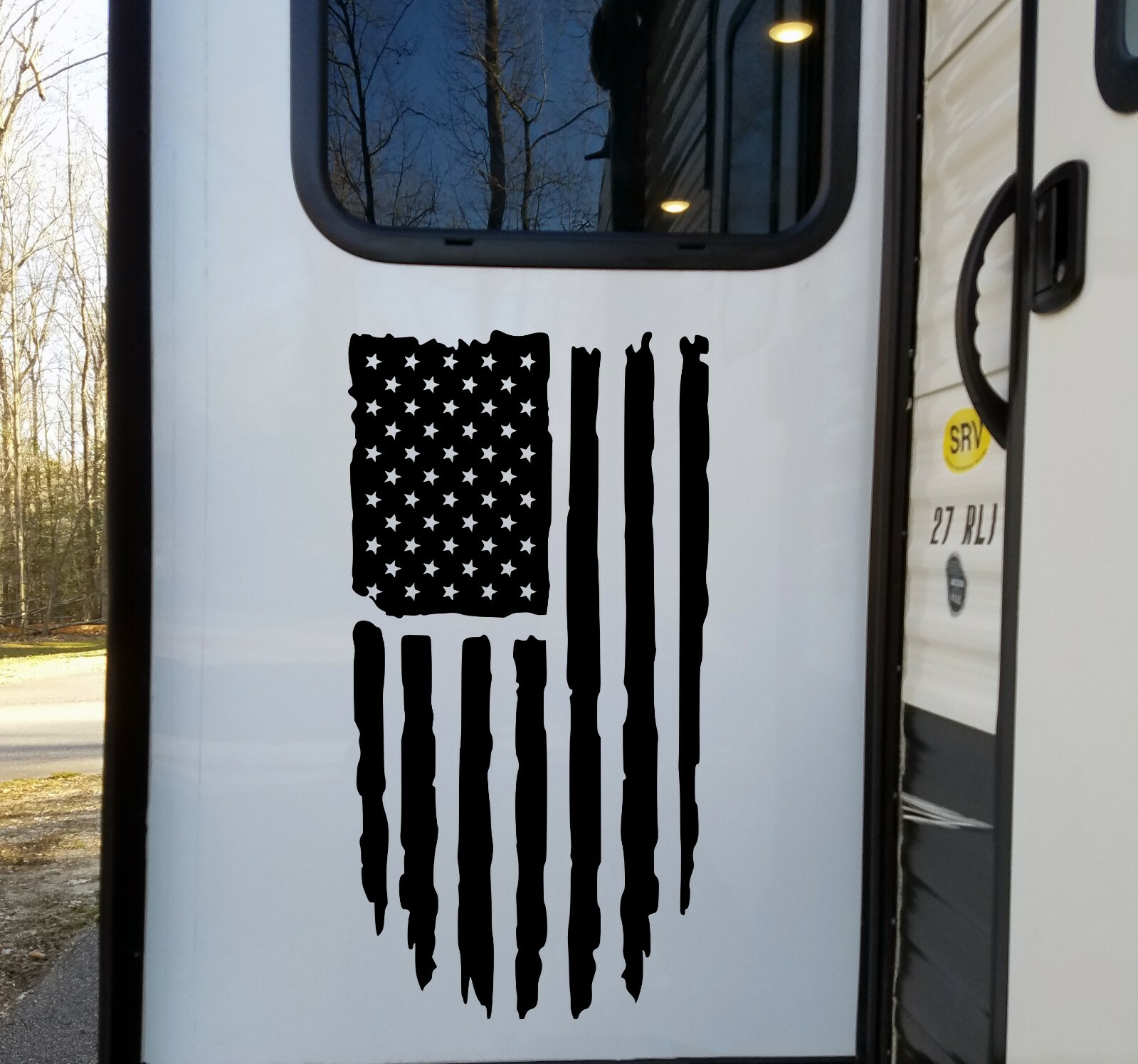 Distressed American Flag Vinyl Decal V1 United States Stars and Stripes Die Cut