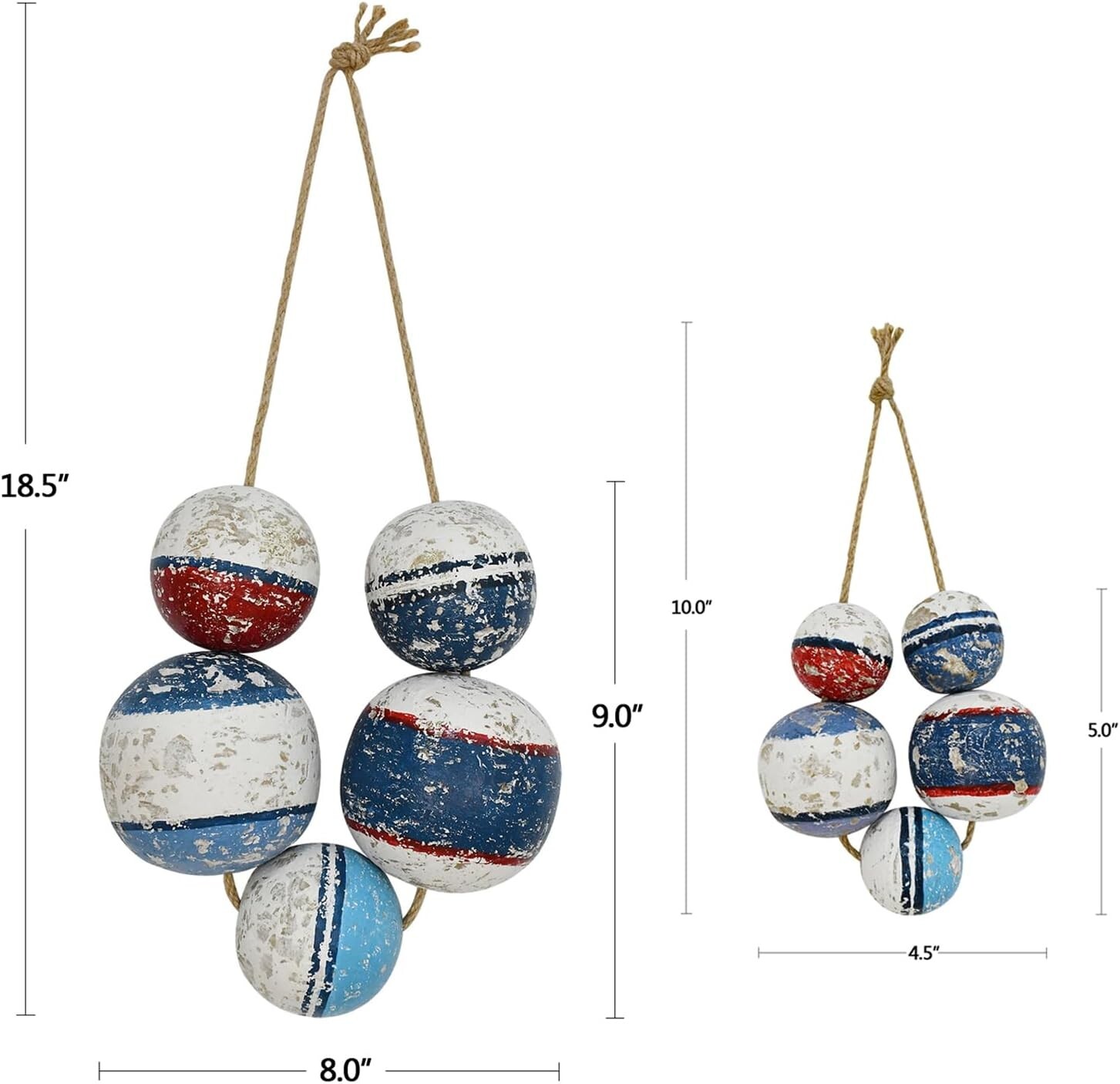 Nautical Decor Wood Wall Art Decorative Buoy Beach-Themed Ocean Coastal Decorati