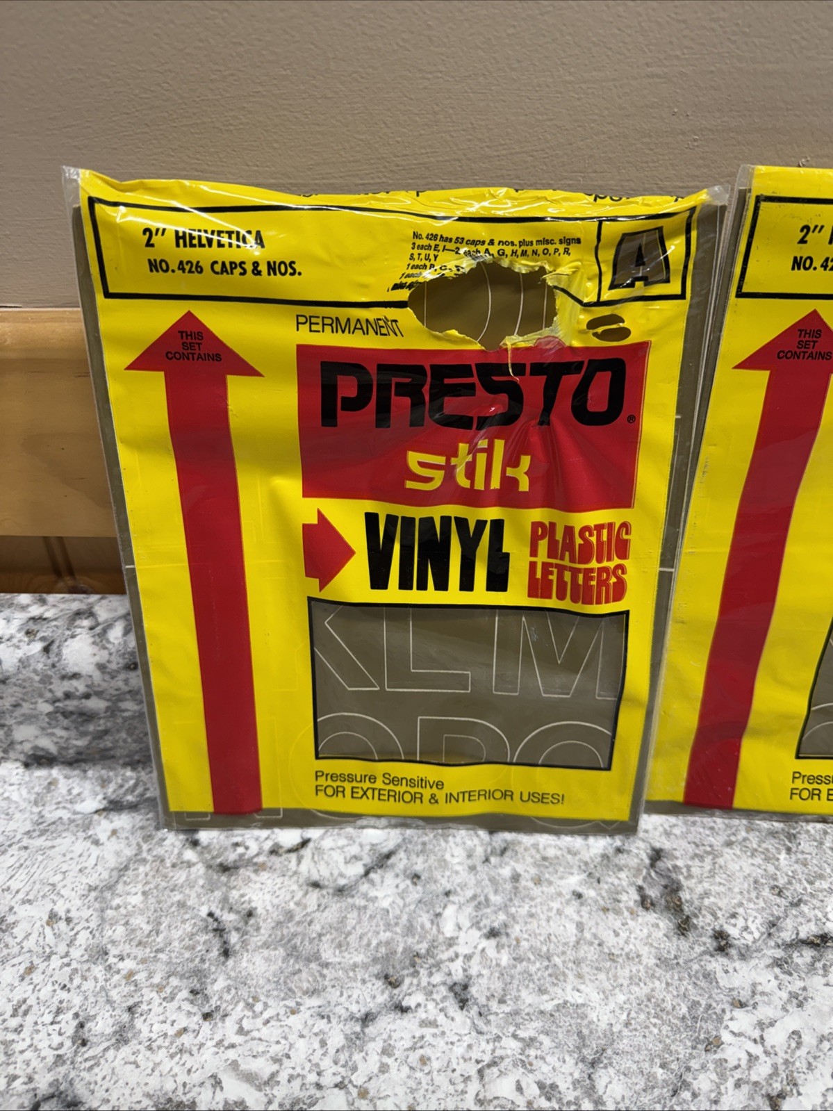 Vintage Presto Stik 2” Vinyl Plastic Letters – Helvetica Lot Of 2 Gold