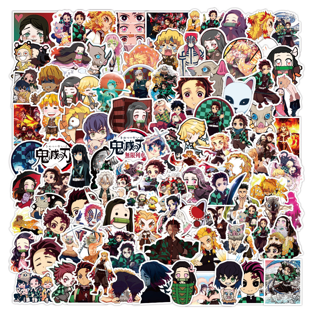 100Pcs Demon Slayer Anime Sticker for Teens Girl Water Bottles Waterproof