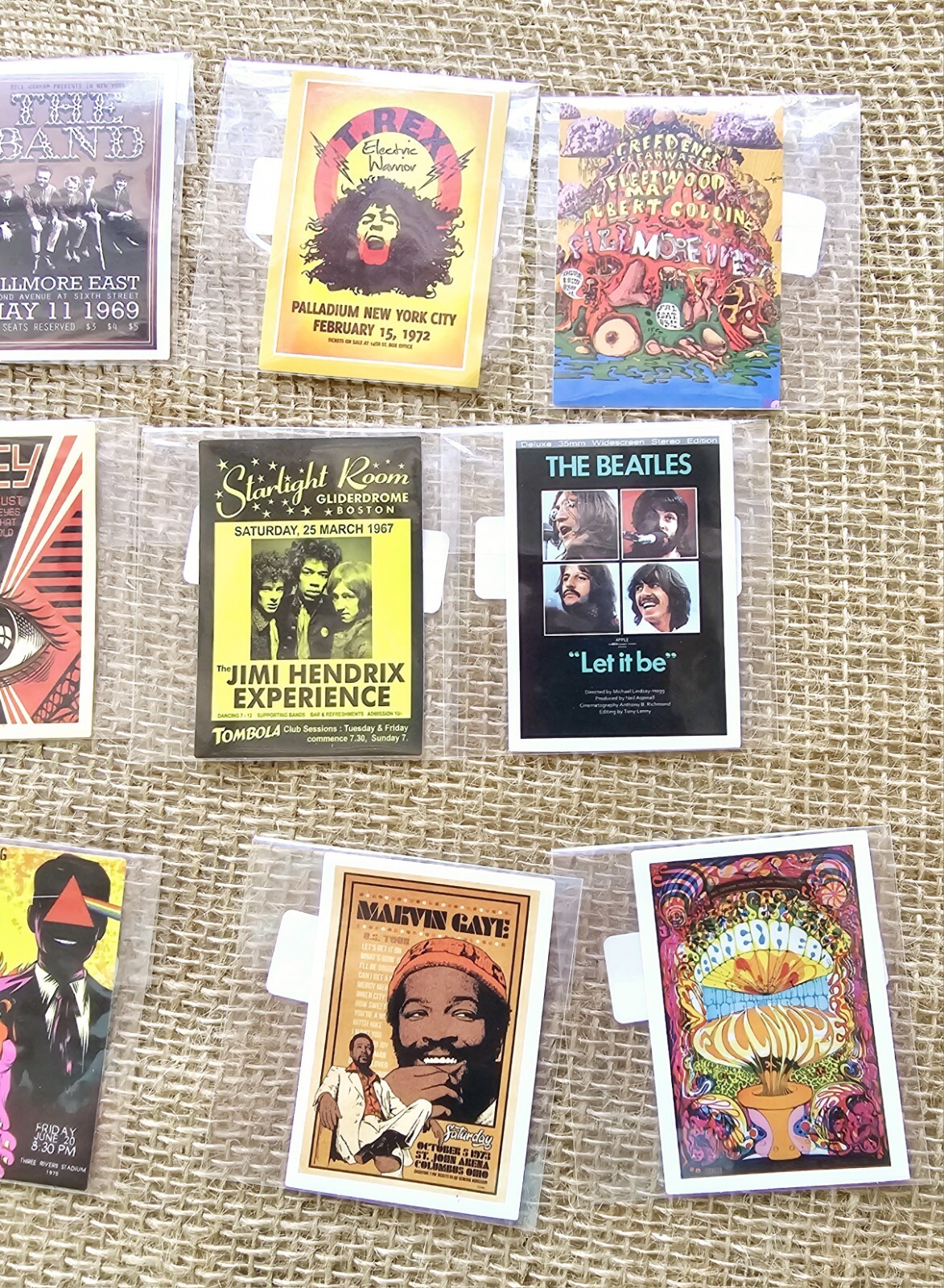 Rock N Roll Classic Band Waterproof Stickers 2.5"+, 15 Pc Pink Floyd, Jimi Hendr