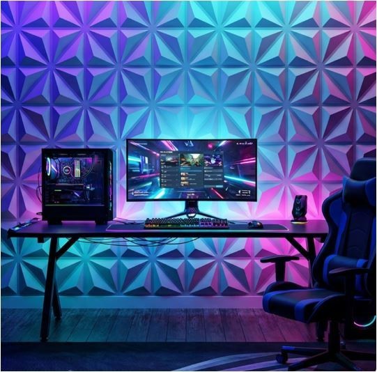 33-Pack 3D Wall Panels for Interior Decor Diamond 12"x12" each – White