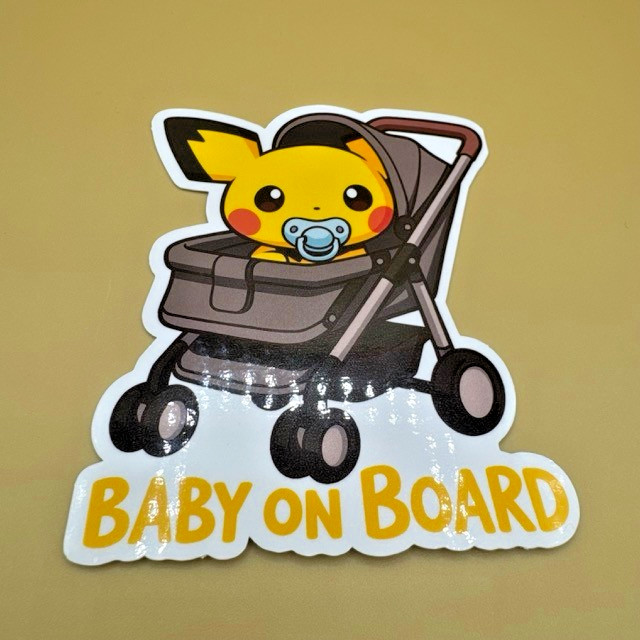 Pichu Baby On Board Decal – Cute Kawaii Anime Car Sticker – Vinyl Window Decal