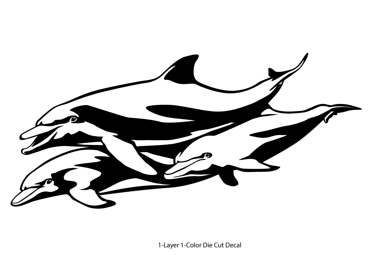 Sea Life – Dolphins 2 – Diver Car Truck Bumper Die Cut Decal Sticker