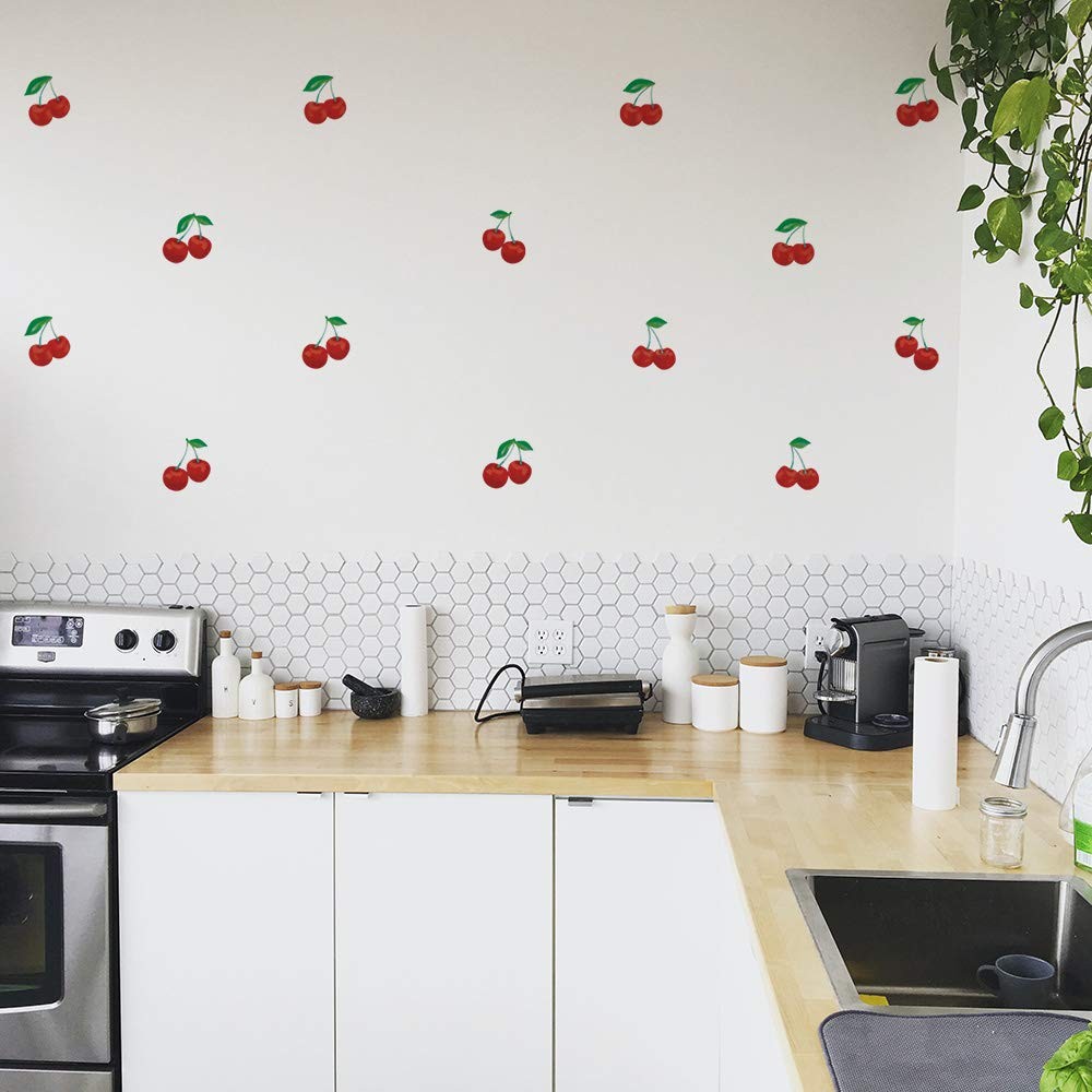 Cherry Peel and Stick Wall Decals, red