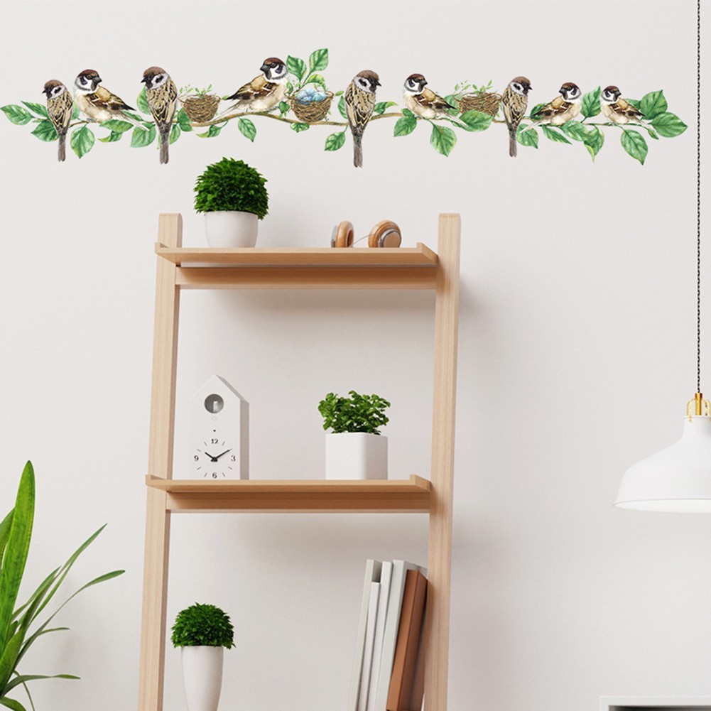 Wall Stickers Bird Vine DIY Home Decoration Living Room Decal Mural PVC