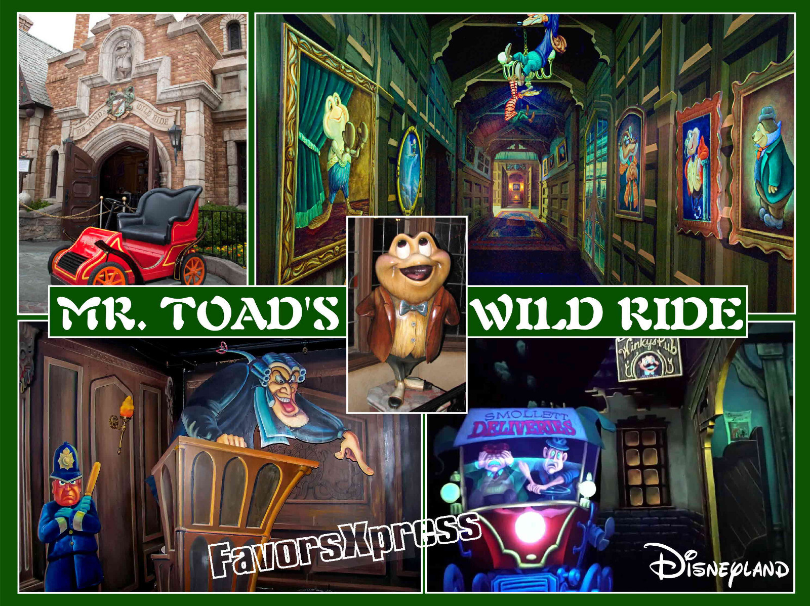 DISNEYLAND MR. TOAD'S WILD RIDE PHOTO MAGNET large 5.25 X 4 INCHES