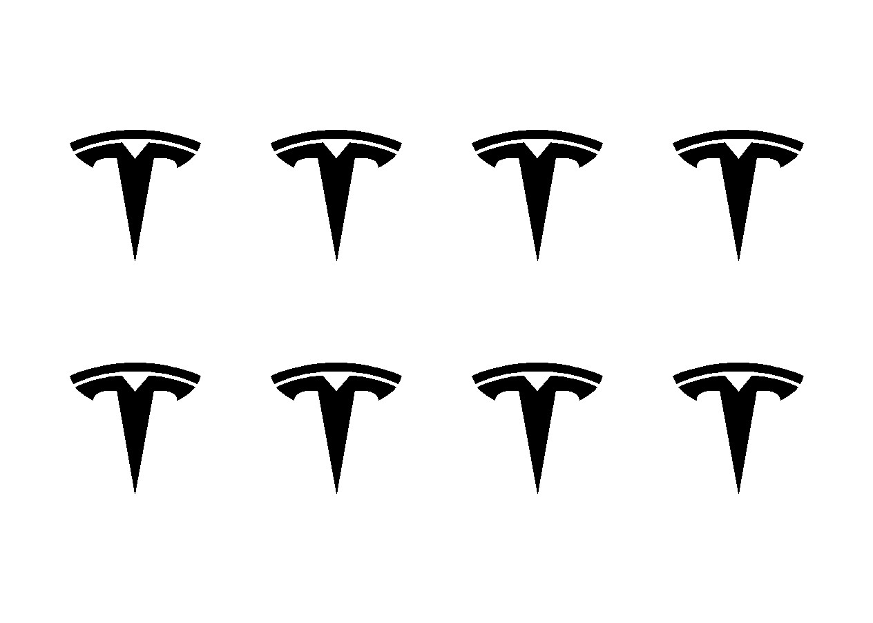 Small Tesla Logo Vinyl Decals Phone Dashboard Mirror Laptop Stickers Set of 8