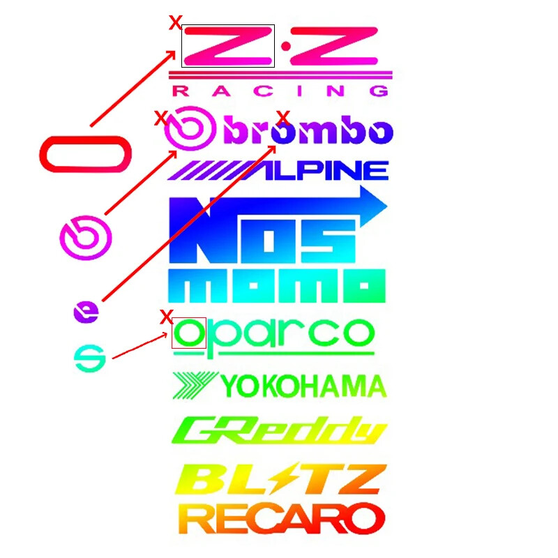 Racing Door Decals Set Car Reflective Sticker Kit Waterproof Deco Vinyl Sticker