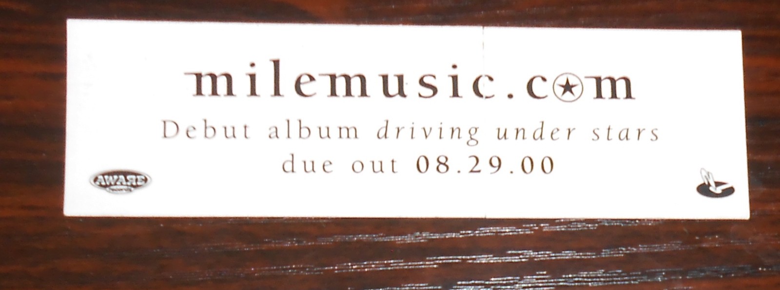 Mile Driving Under Stars Sticker Promo Alt Rock RARE 5.25×2.5