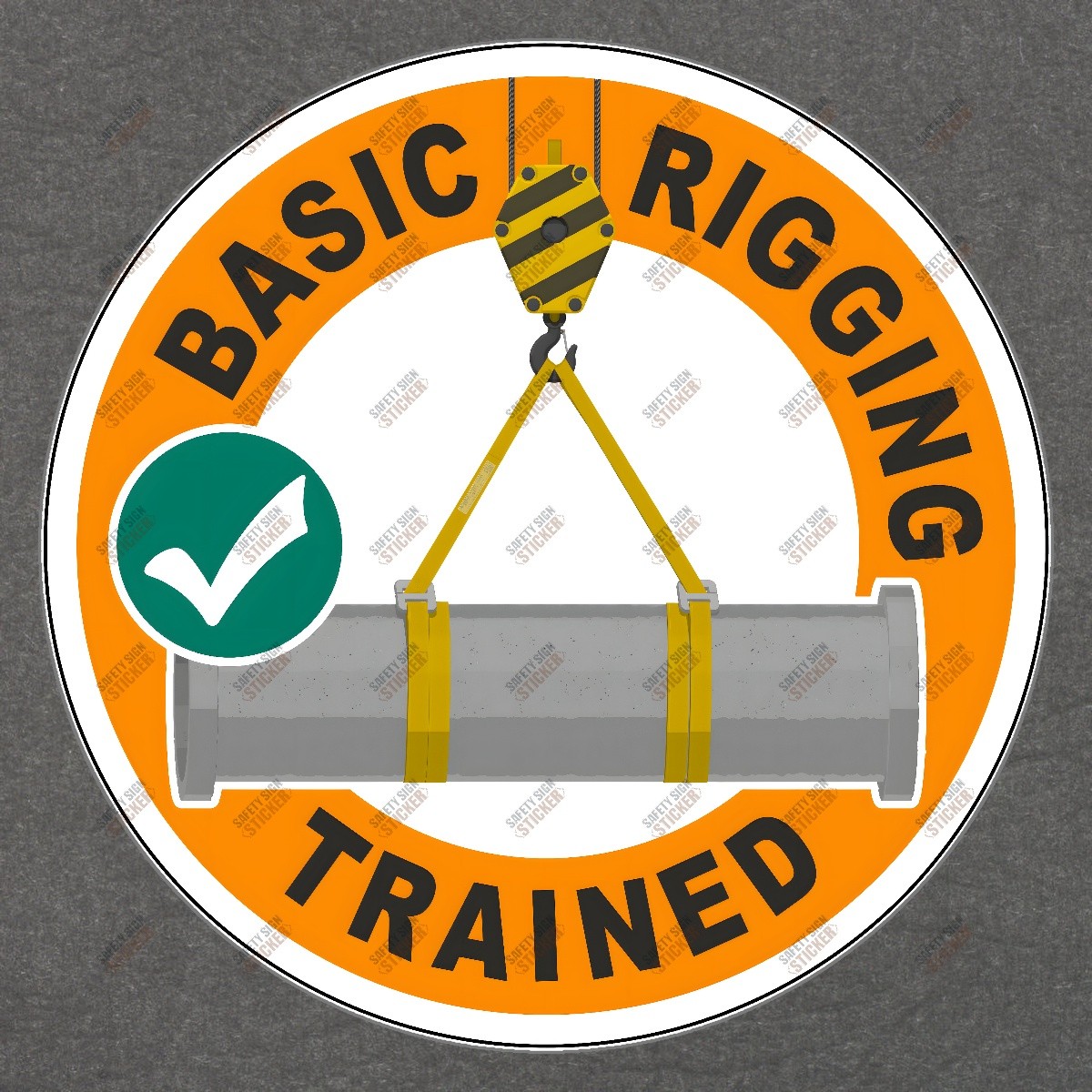 Basic Rigging Trained Safety Sign Sticker OSHA Compliant Workplace #944622