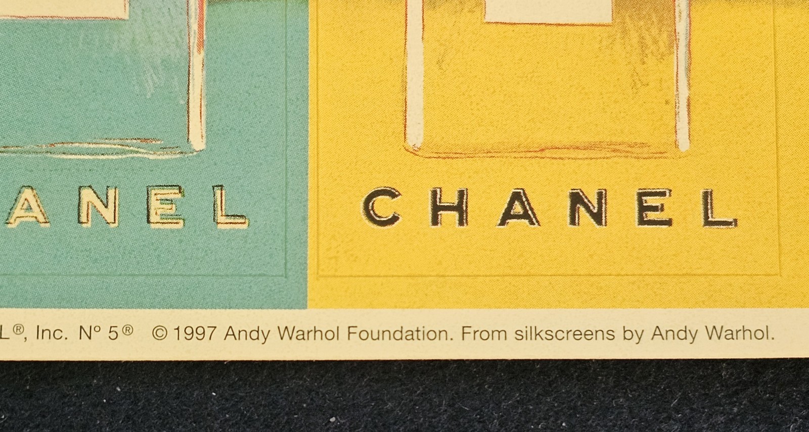 Authentic Set of 9 Paper 1997 Andy Warhol Chanel No. 5 Stickers, Each 2.5" x 2"