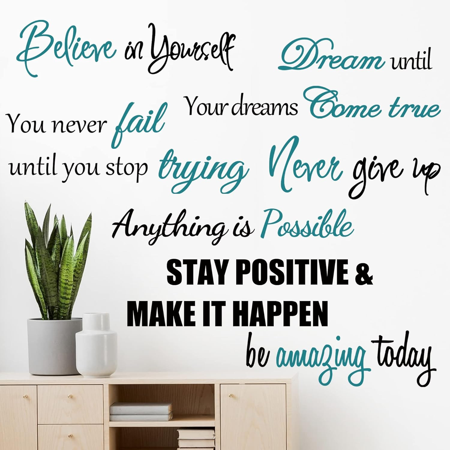 Inspirational Quotes Motivational Sayings Vinyl Peel & Stick Wall Decals for Wom