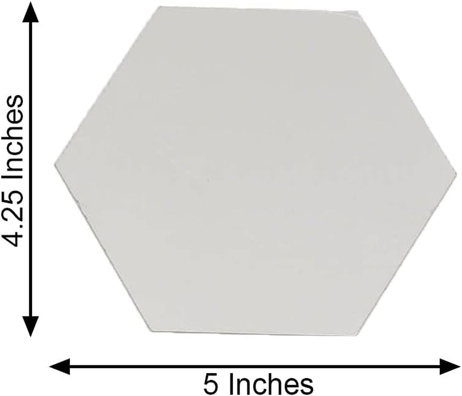 12 Silver 5-Inch Hexagon Mirror Stickers Acrylic Removable Wall Decals Home Acce