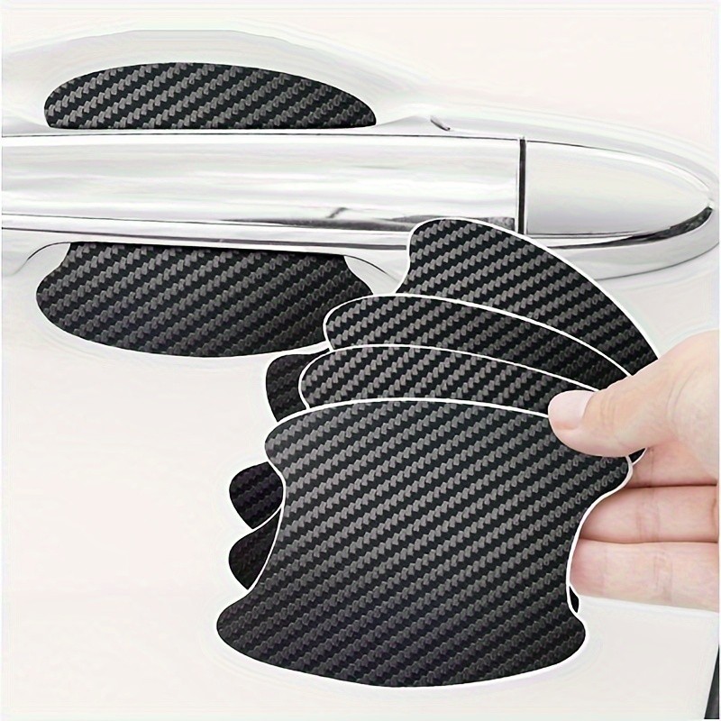 Black White Carbon Fiber Door Sticker（16PCS）- 4 Blue + 4 Red + 4 Black + 4 White