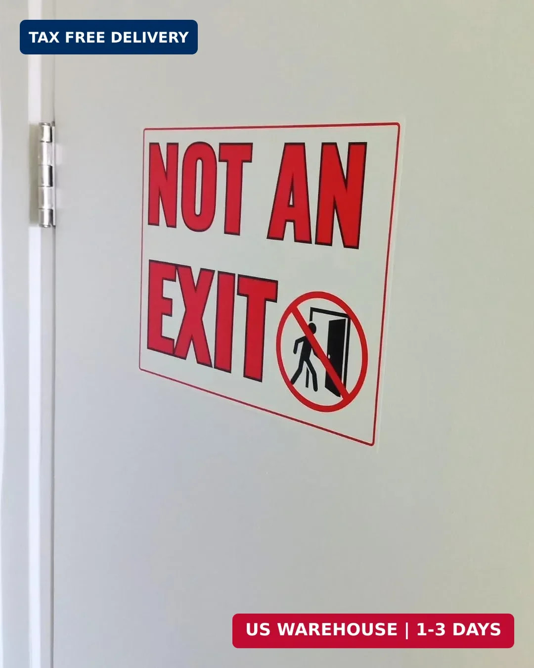 Not an Exit Self-Adhesive Vinyl Sticker Signs, 5 Pack 10 X 8 In Premium Quality