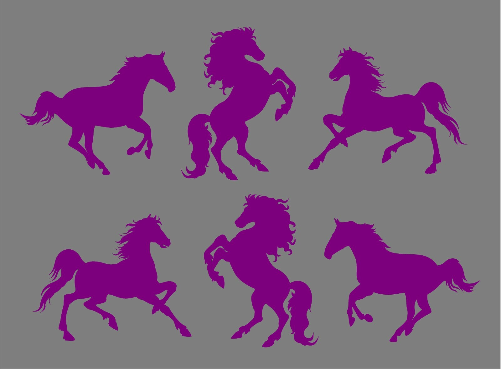 Vinyl Horse Decals set of six horses trailer equestrian decal window stickers
