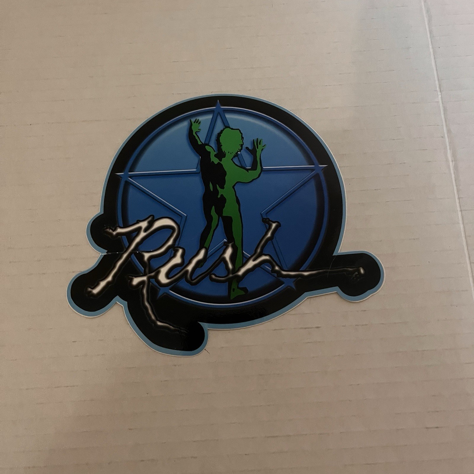 Rush Starman Sticker Vintage Green Black Blue Large Sticker