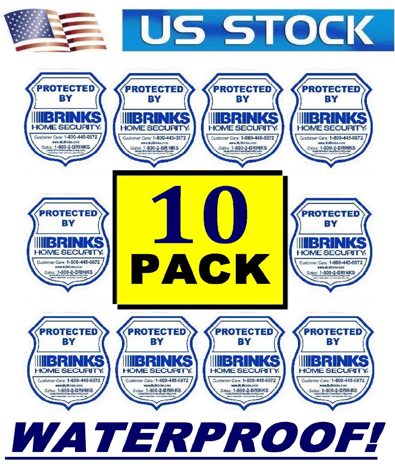 LOT OF WARNING HOME SECURITY ALARM SYSTEM IN USE STICKER DECALS ADT BRINKS BRAND