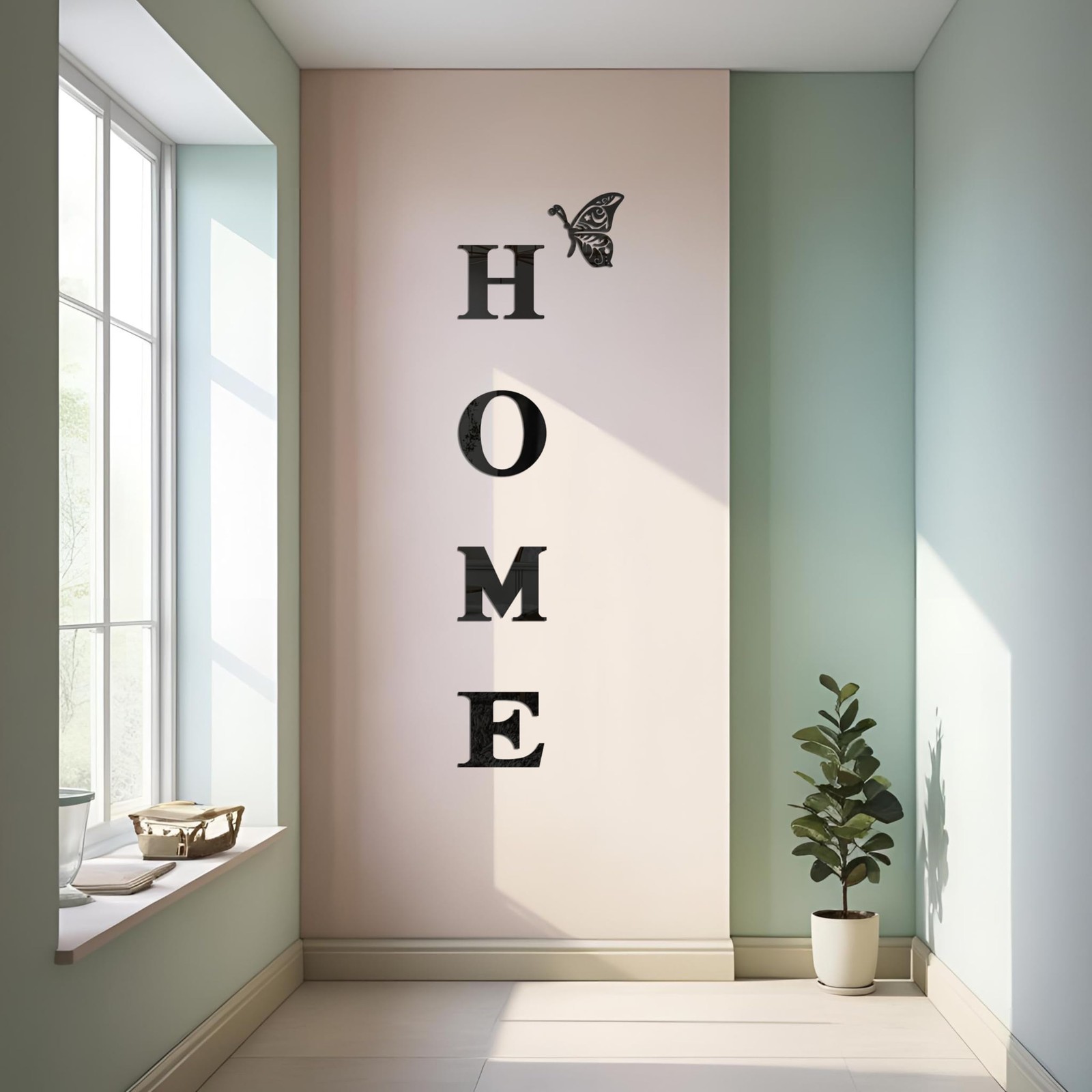 Acrylic Home Letters Wall Décor Mirror Stickers Living Room Bedroom Wall