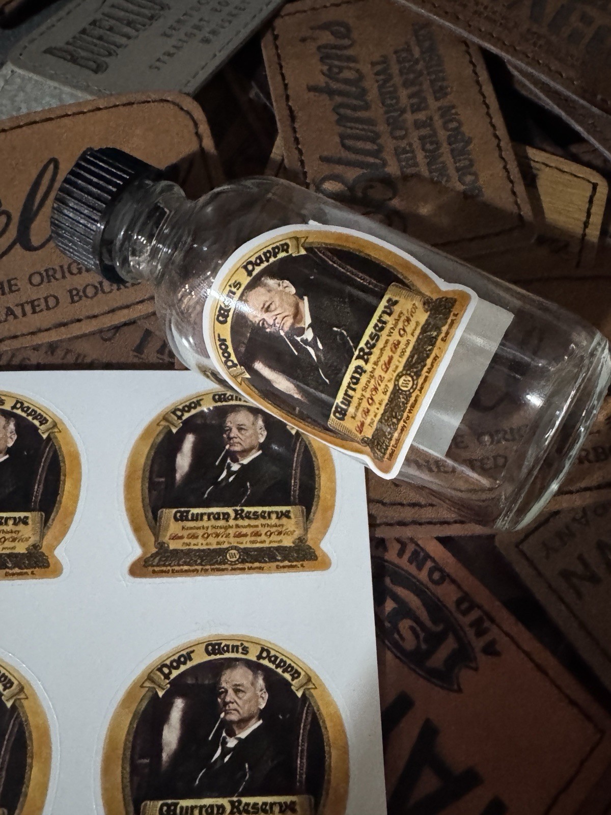 Vinyl Bottle Label Stickers – Poor Man’s Pappy Van Winkle – 6 Stickers