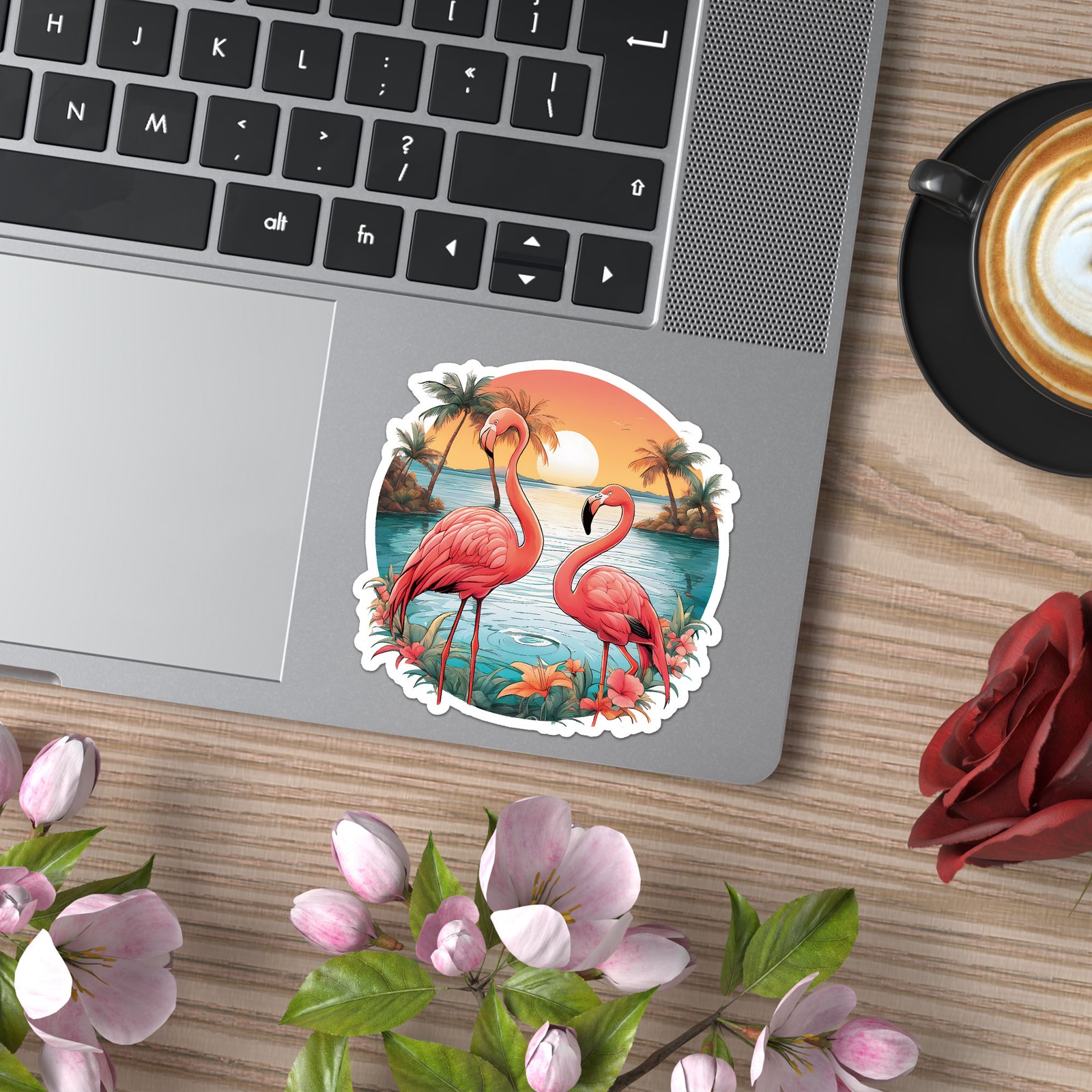 Flamingo Sunset – Vinyl Decal Sticker – Car Window Laptop – ebn11883