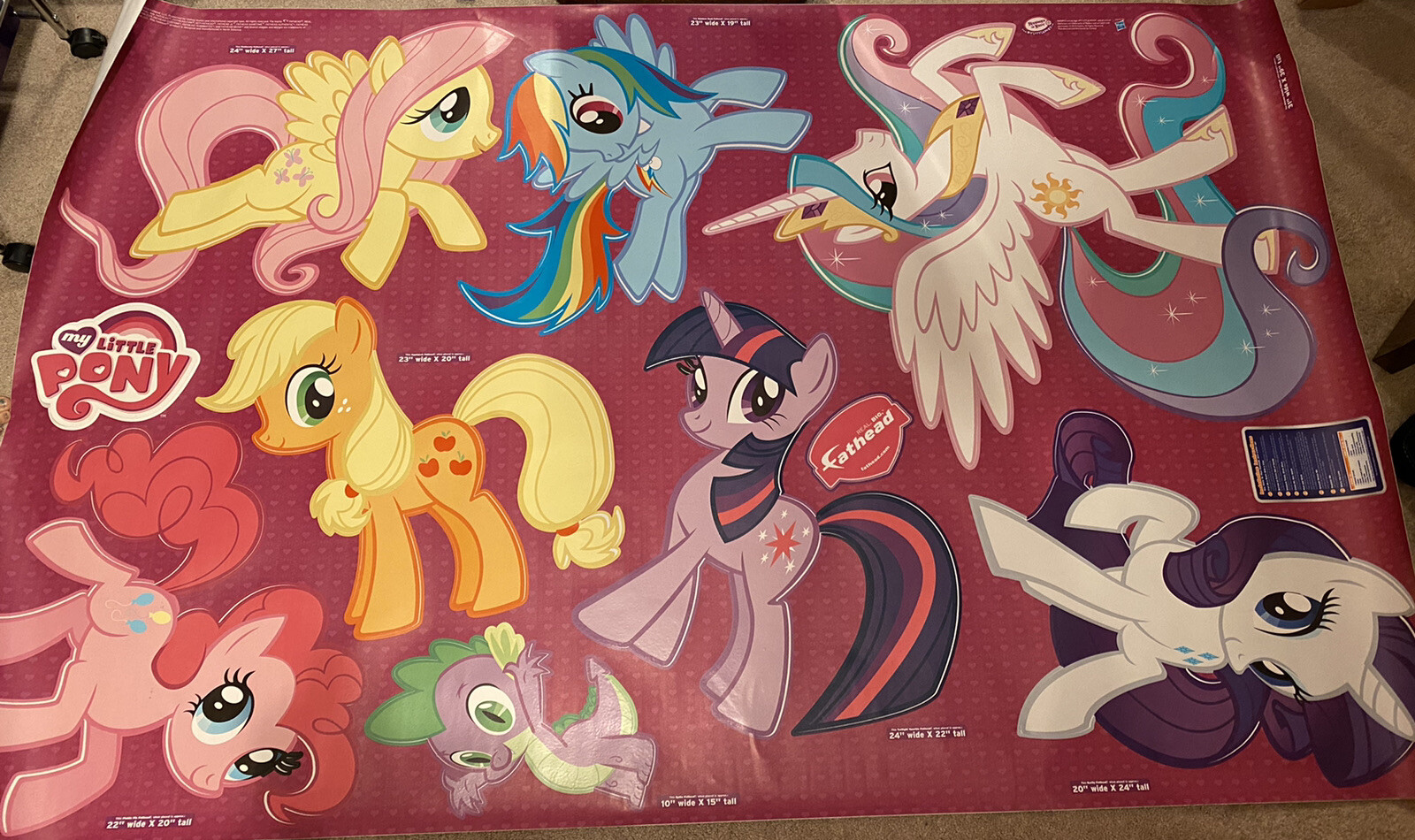 My Litte Pony Images Fathead! – Full Sheet of 10 Large Reuseable Stickers!
