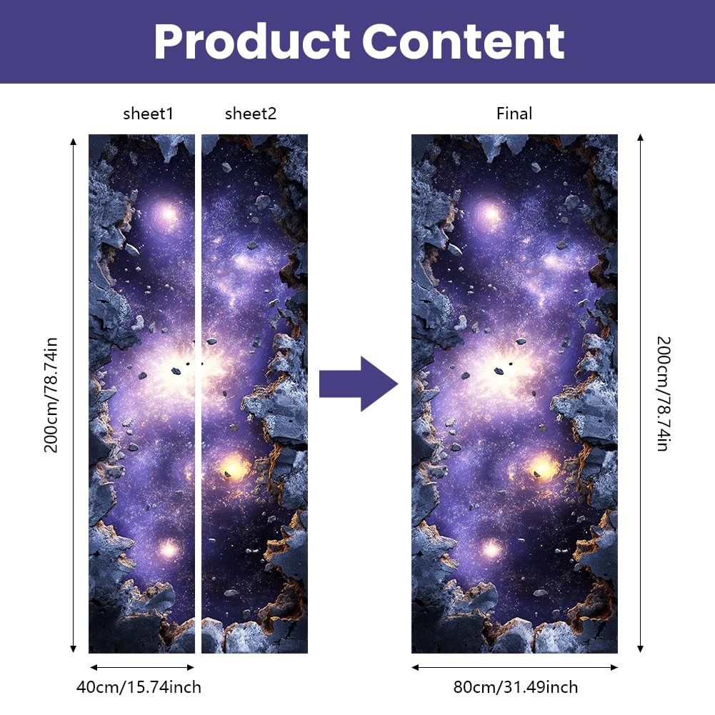 Door Sticker Peel Stick Removable Adhesive Door Mural Decal Vinyl PVC Waterpr…