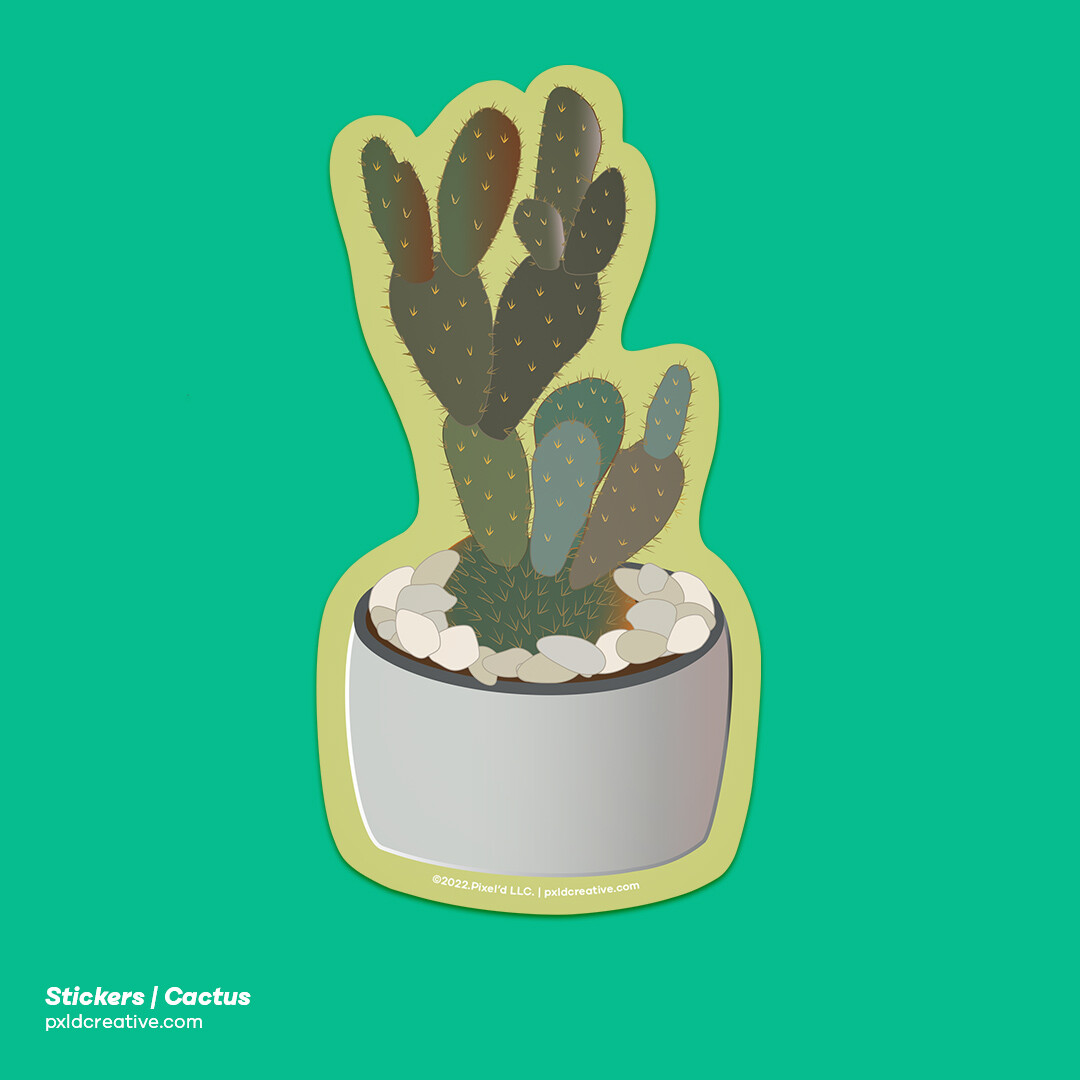 Stickers | Cactus, succulent, plants, landscape, bubble-free vinyl, laptop