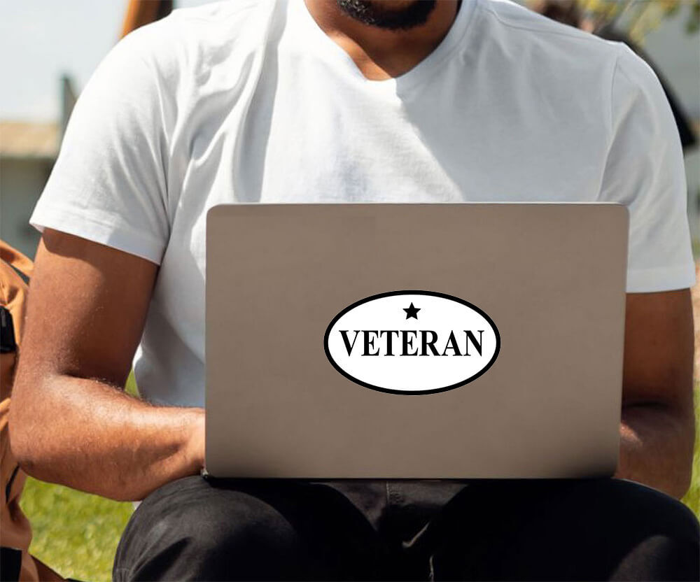 Veteran Oval – Postcard Sized Vinyl Sticker 6" x 3.5"