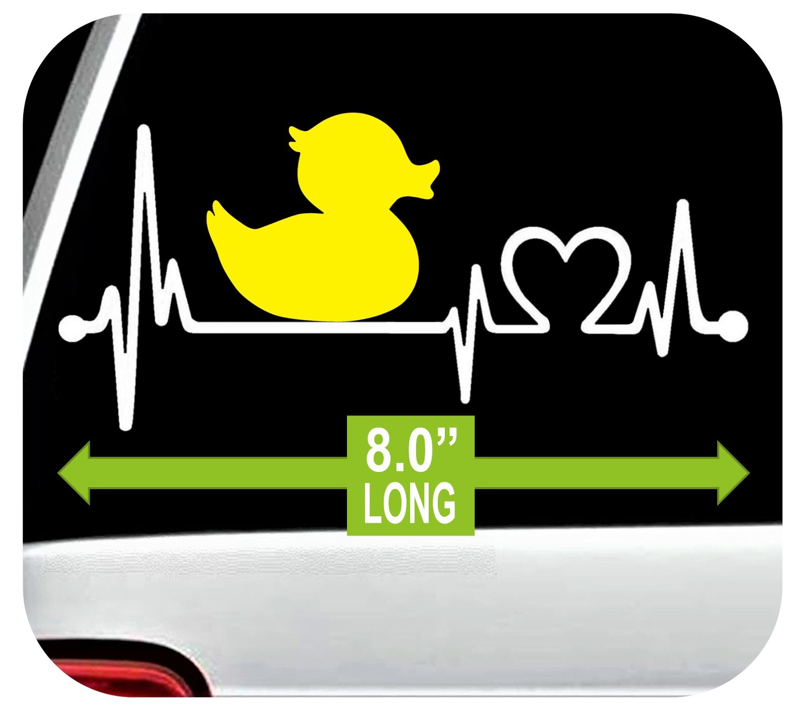 Rubber Duck Jeep Duck Heartbeat Lifeline Decal Sticker Have a Great Day BG2054