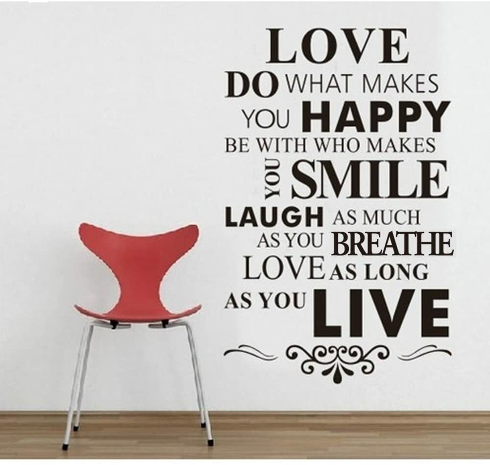 Happy Live Laugh Love Smile Vinyl Wall Art Inspirational Quotes Saying Art Decal